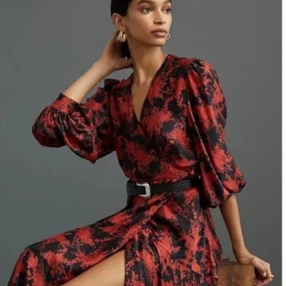Anthropologie Dresses & Skirts - NEW Anthropologie X Caballero Abstract Wrap Midi Dress